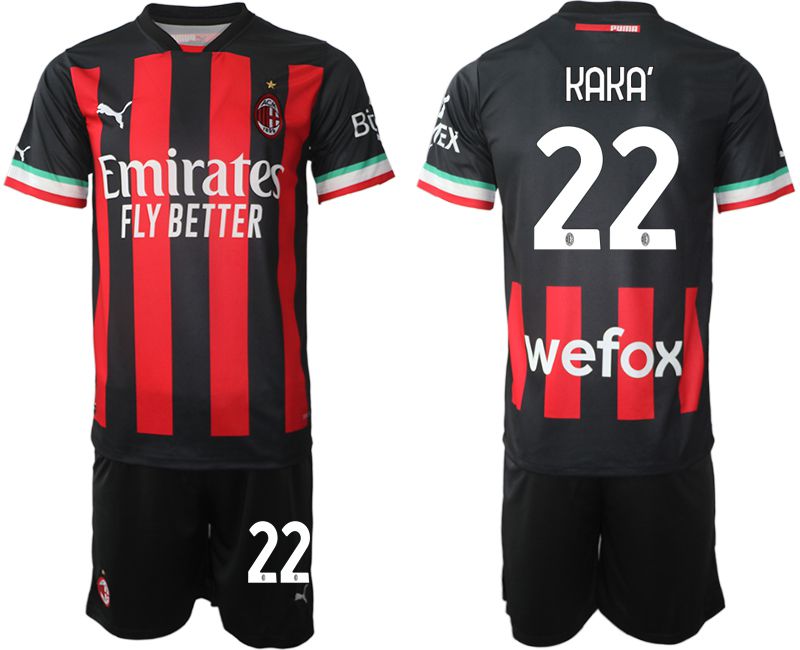 Men 2022-2023 Club Ac Milan home black #22 Soccer Jerseys